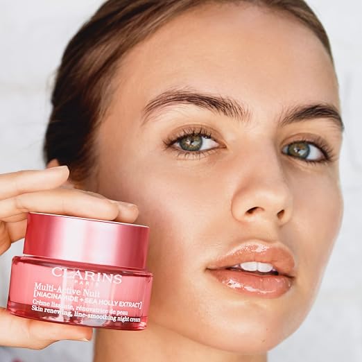 CLARINS Multi-Active Night Moisturizer ingredient or formula highlight image for luxury anti-aging skincare and hydration
