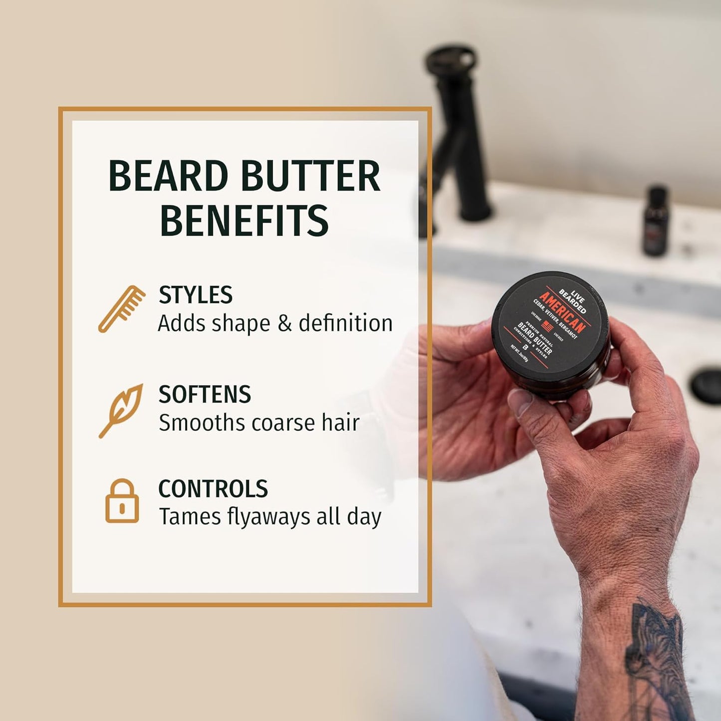 LIVE BEARDED Beard Butter 1880 3 fl oz product image 3