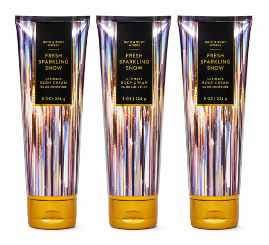 Fresh Sparkling Snow Bath & Body Works Ultra Shea Body Cream 3 Pack