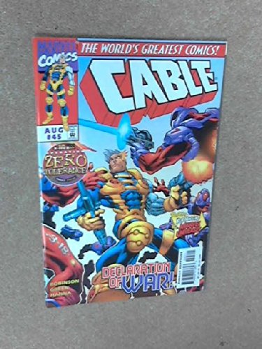 Front cover of Cable #45 — Declaration of War!, published by Marvel Comics, 1997, mint condition ungraded collectible comic book