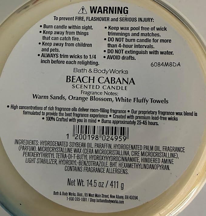 BEACH CABANA Bath & Body Works 3 Wick Candle alternate view 3