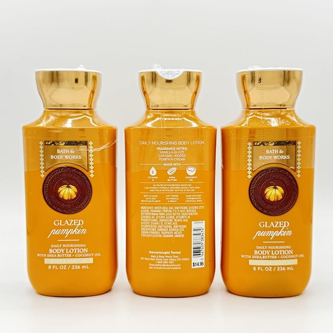 GLAZED PUMPKIN Bath & Body Works Body Lotion 3 Pack alternate view 2
