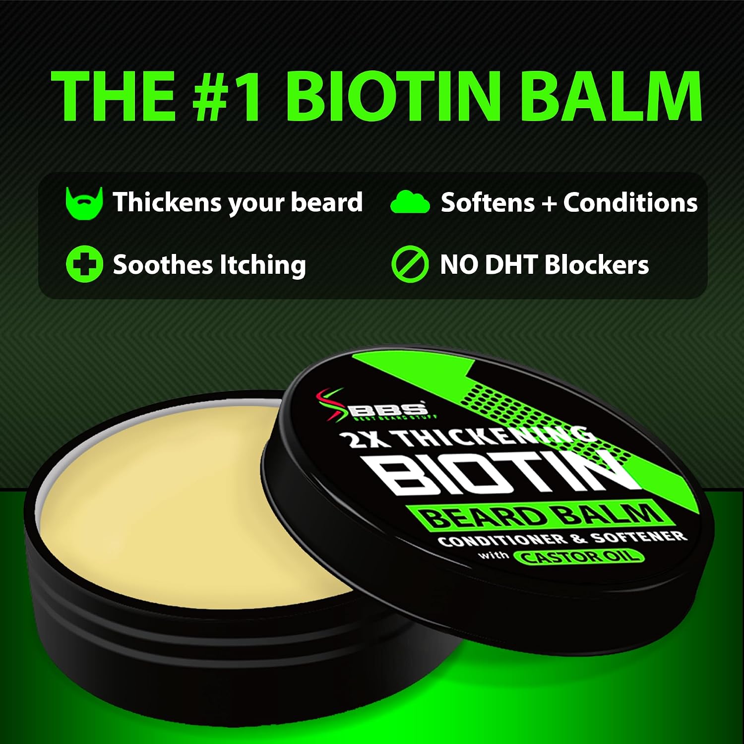 BBS BEST BEARD STUFF 2X Thickening Biotin Beard Balm and Mustache Wax product image 2