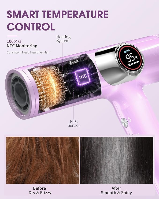 Yaskro Yaskro High Speed Ionic Hair Dryer with LED Display Purple product image 4