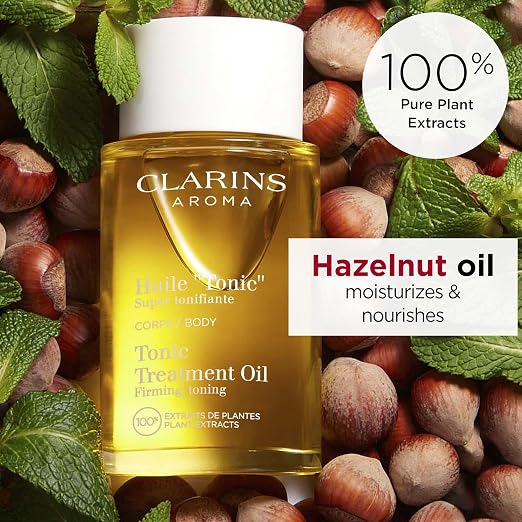 CLARINS Tonic Body Treatment Oil additional skincare routine image for firming body care and skin elasticity