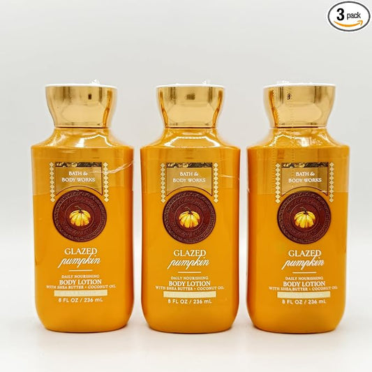 GLAZED PUMPKIN Bath & Body Works Body Lotion 3 Pack