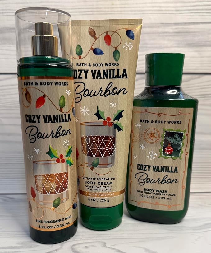 COZY VANILLA BOURBON Bath & Body Works 3 Step Body Care Set product image 2