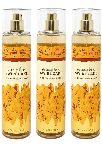 PUMPKIN SWIRL CAKE Bath & Body Works Fragrance Mist 3 Pack