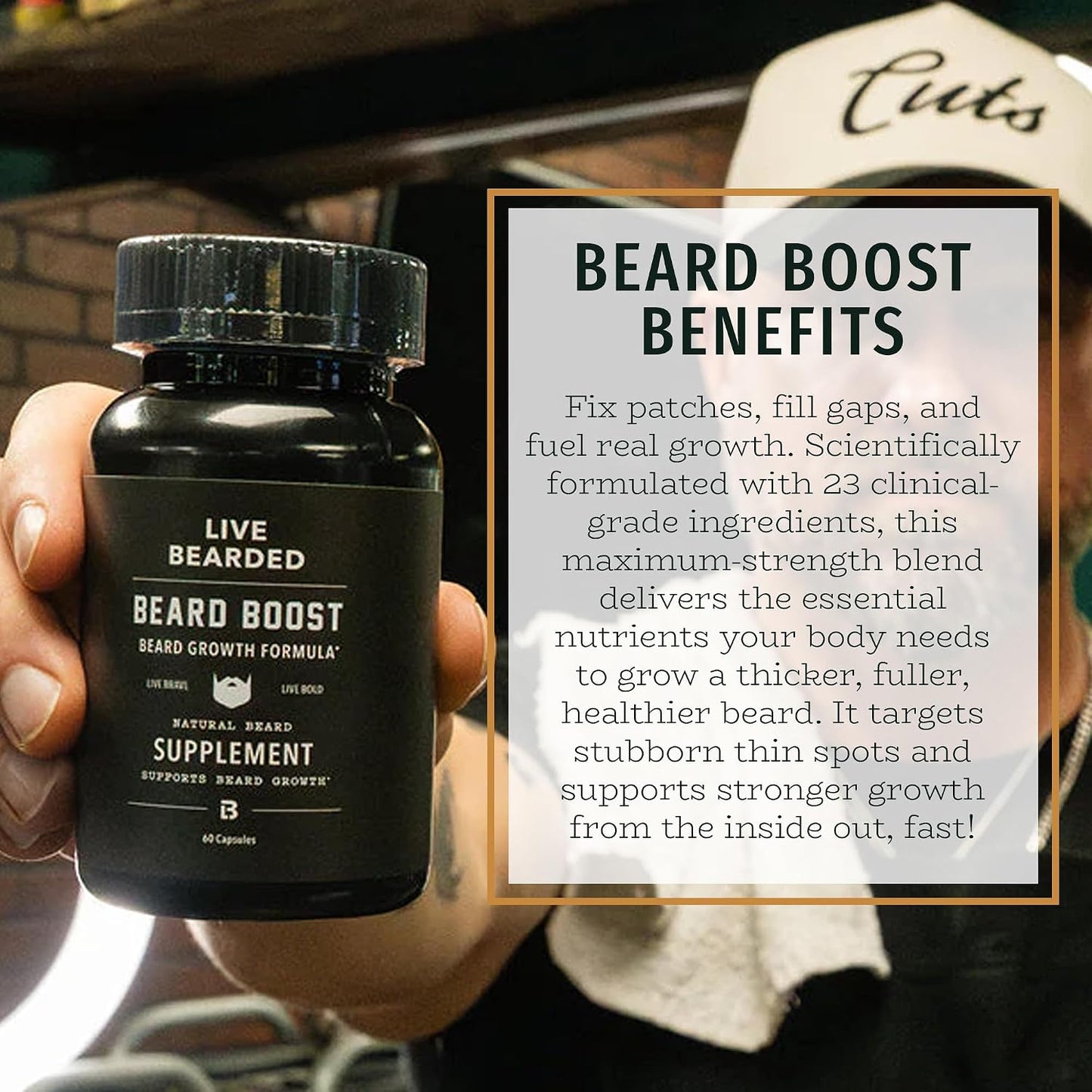 LIVE BEARDED  Beard Boost Beard Growth Vitamins 30 Day Supply product image 4