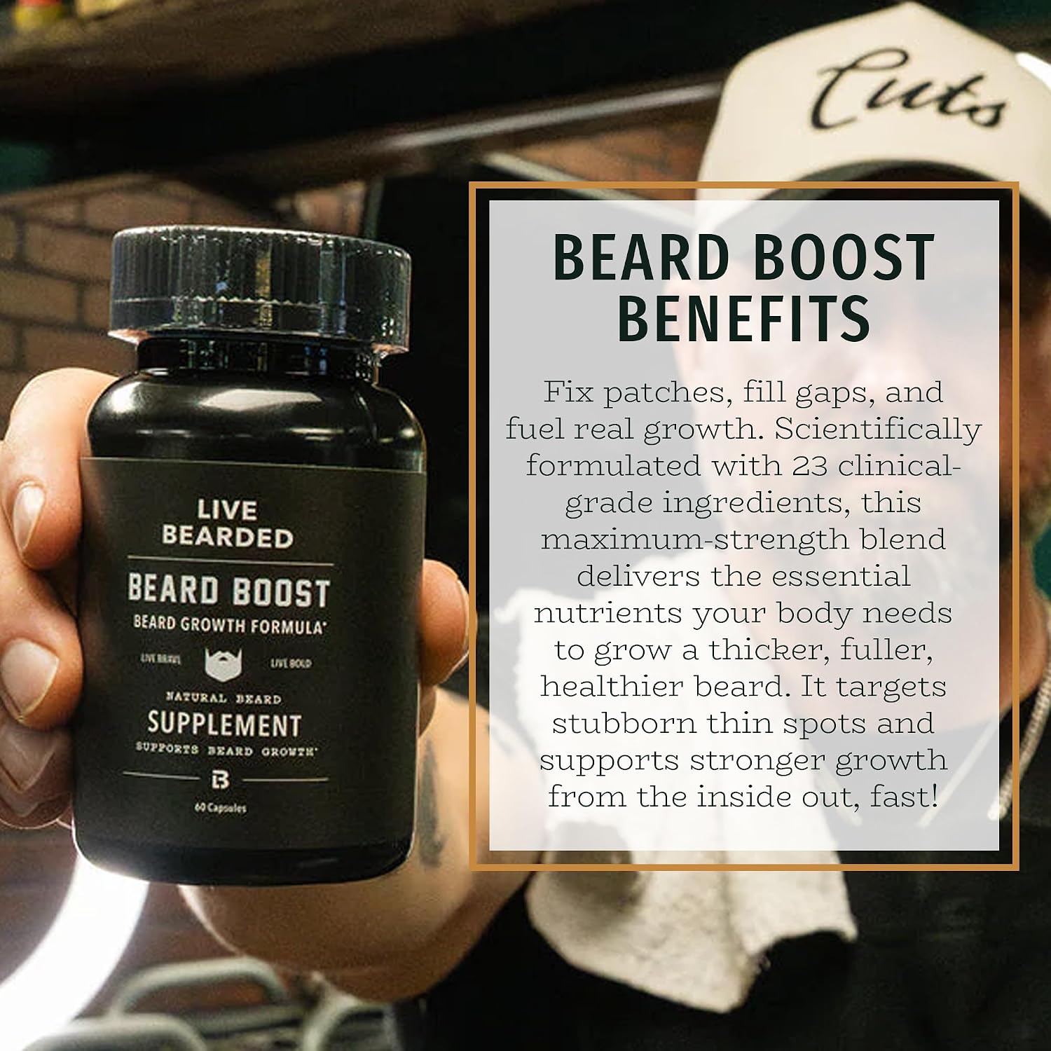 LIVE BEARDED  Beard Boost Beard Growth Vitamins 30 Day Supply product image 4