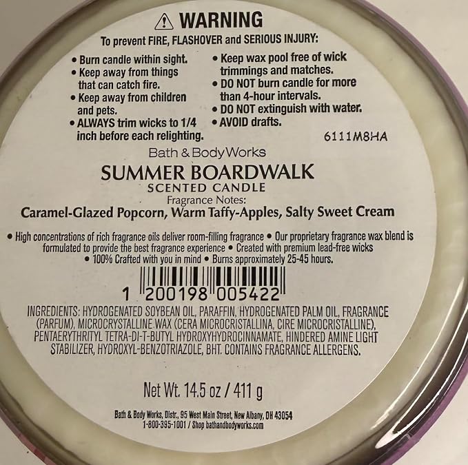SUMMER BOARDWALK Bath & Body Works 3 Wick Candle alternate view 2