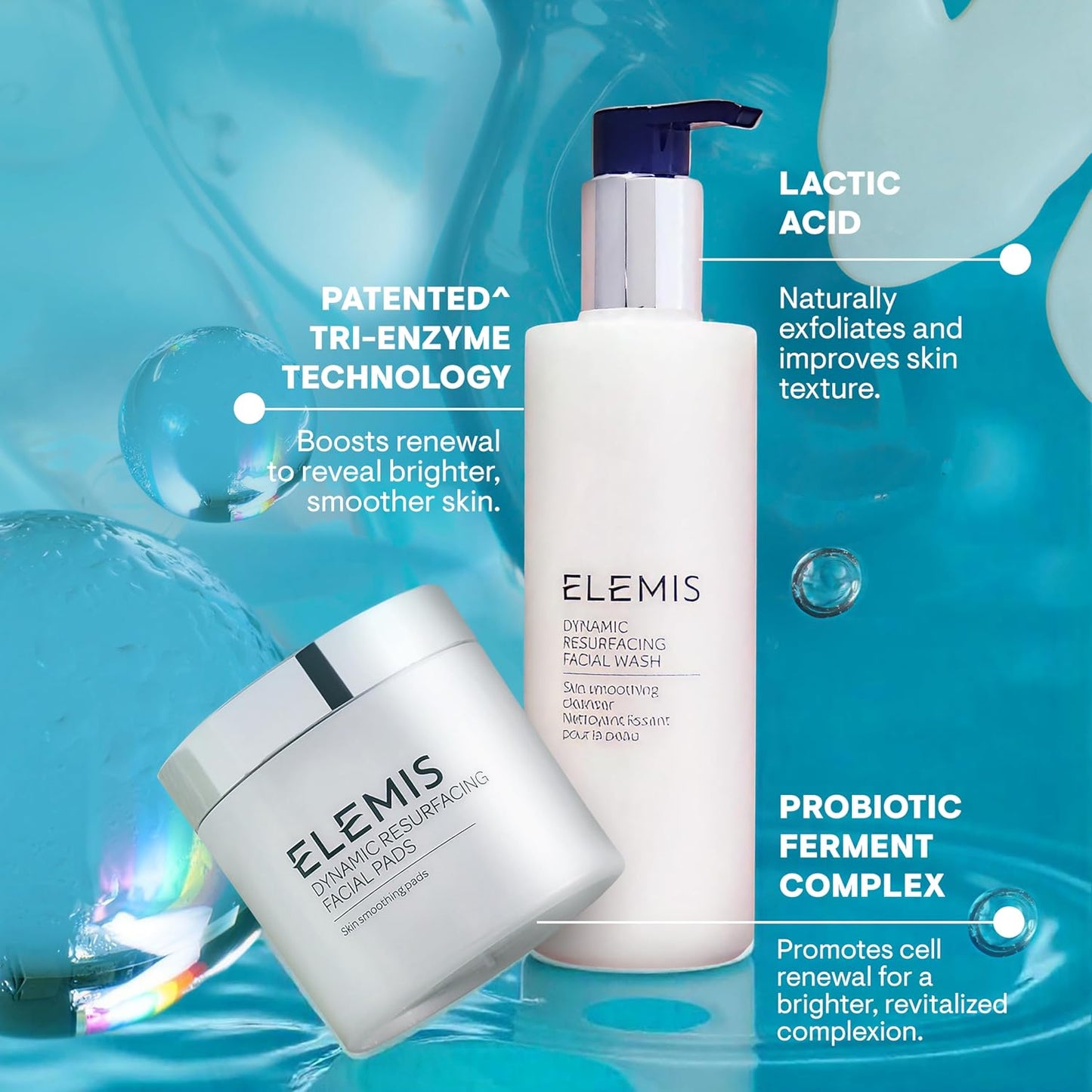 ELEMIS Dynamic Duo Skincare Set – Luxury Spa Cleanser & Exfoliating Facial Pads