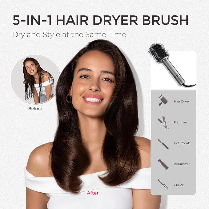 TYMO TYMO 4.0 Ionic Hair Blow Dryer Brush Metal Grey product image 6
