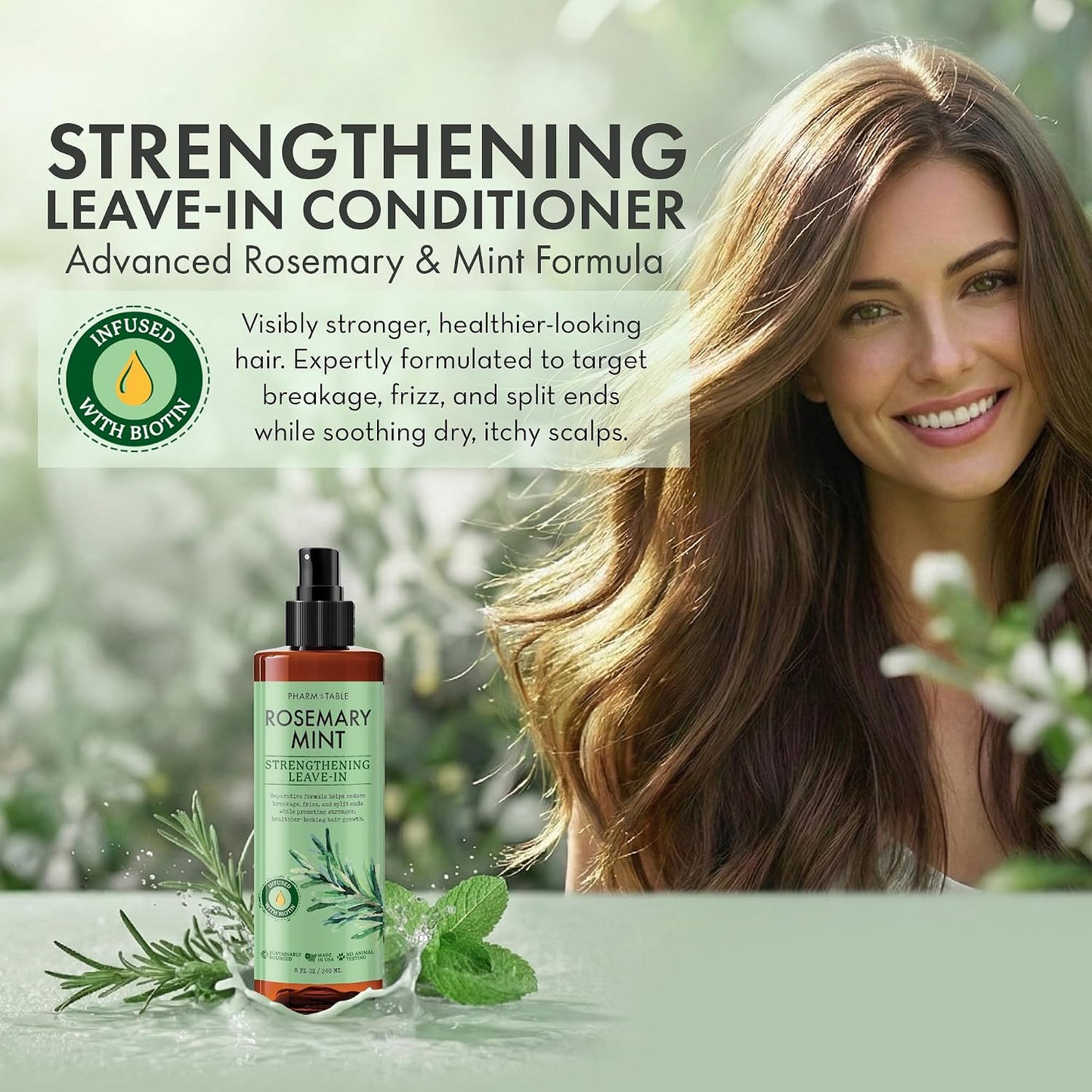 PHARM TO TABLE Rosemary and Mint Leave In Conditioner 8 oz product image 2