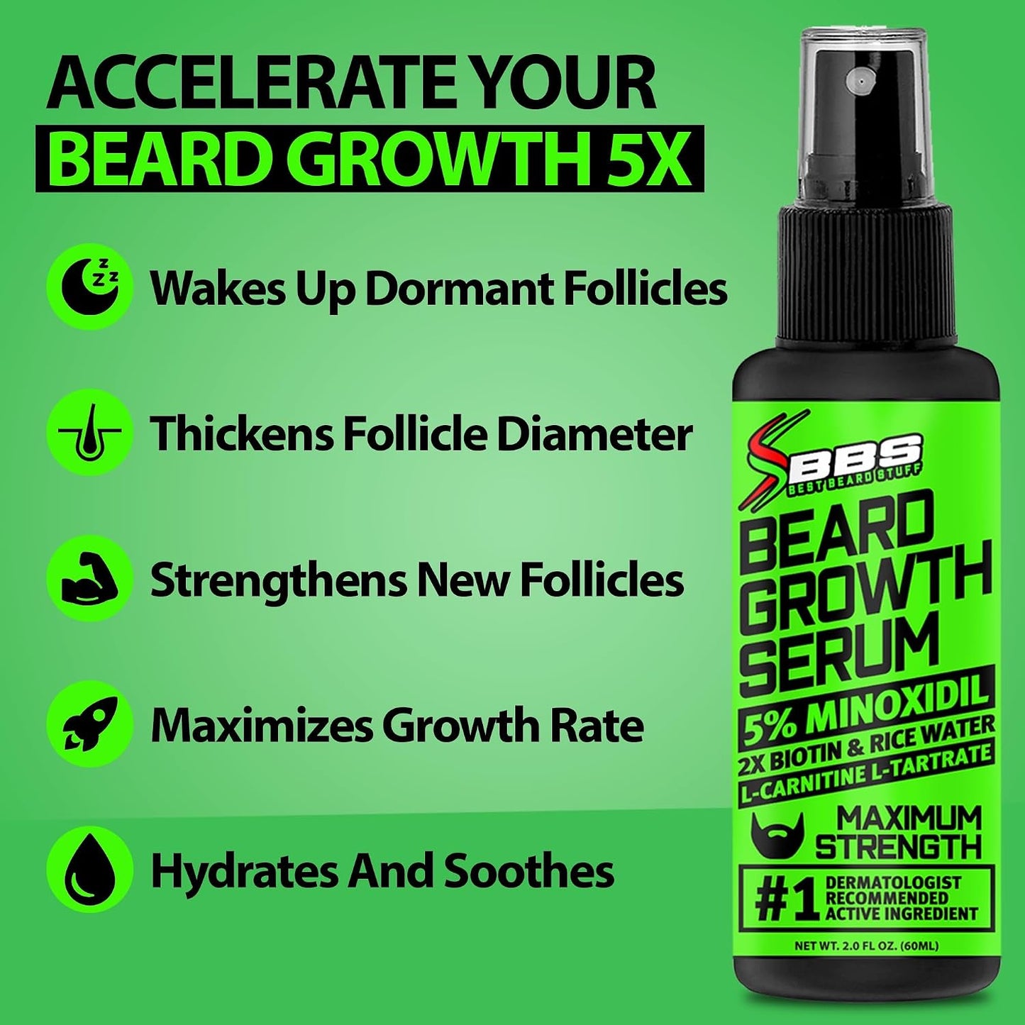 BBS BEST BEARD STUFF GROW XXL Beard Oil and 5 Percent Minoxidil Serum Bundle product image 5