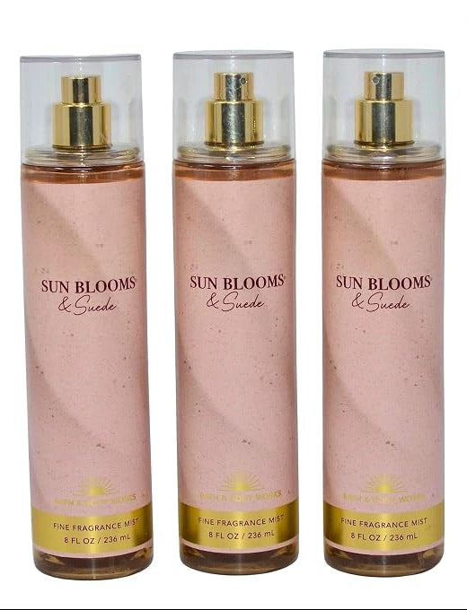 Sun Blooms & Suede Bath & Body Works Fine Fragrance Mist 3 Pack