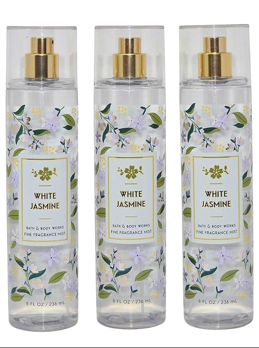 WHITE JASMINE Bath & Body Works Fragrance Mist 3 Pack