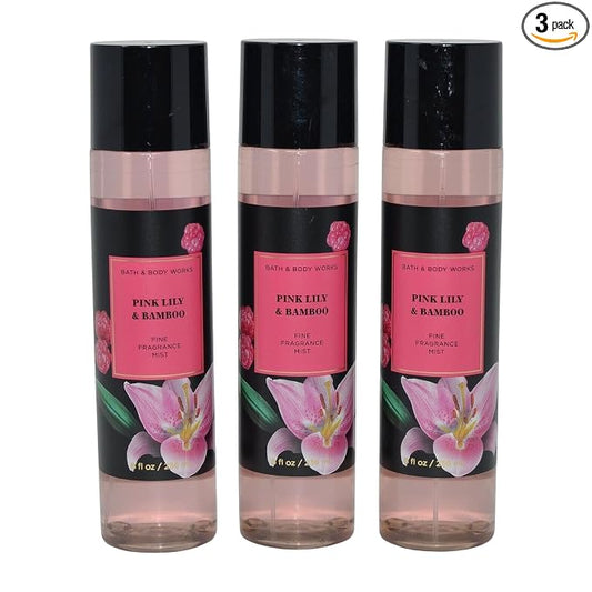PINK LILY AND BAMBOO Bath & Body Works Fragrance Mist 3 Pack