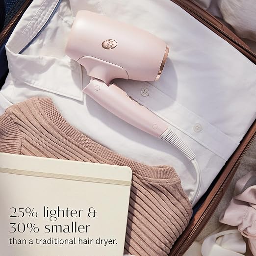 T3 T3 Afar Dual Voltage Travel Hair Dryer Satin Blush product image 3