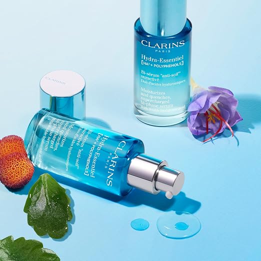 CLARINS Hydra-Essentiel Bi-Phase Serum additional skincare routine image for anti-aging hydration firmness and radiance