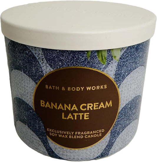 BANANA CREAM LATTE Bath & Body Works 3 Wick Candle