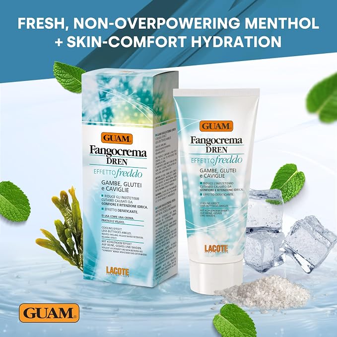 GUAM DREN Cold-Formula Seaweed Body Cream for Heavy-Looking Legs - 200 ml, seaweed body care features and highlights