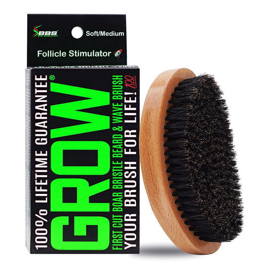 BBS BEST BEARD STUFF GROW Boar Bristle Beard and Wave Brush product image 1