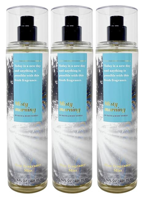 MISTY MORNING Bath & Body Works Fine Fragrance Mist 3-Pack 
