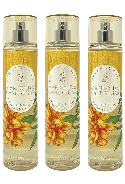 MARIGOLD & CANE SUGAR Bath & Body Works Fine Fragrance Mist 3-Pack 