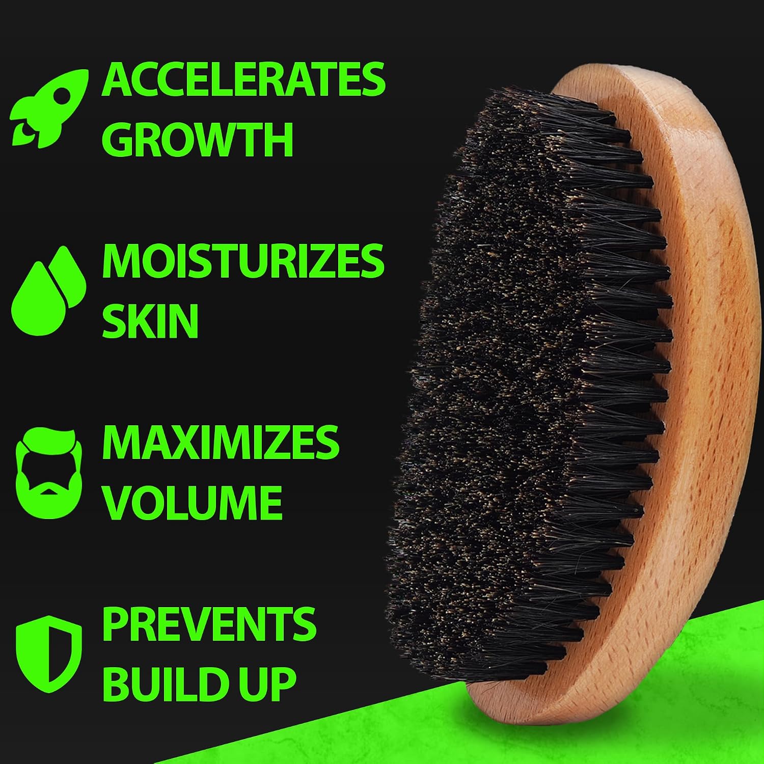 BBS BEST BEARD STUFF GROW Boar Bristle Beard and Wave Brush product image 3
