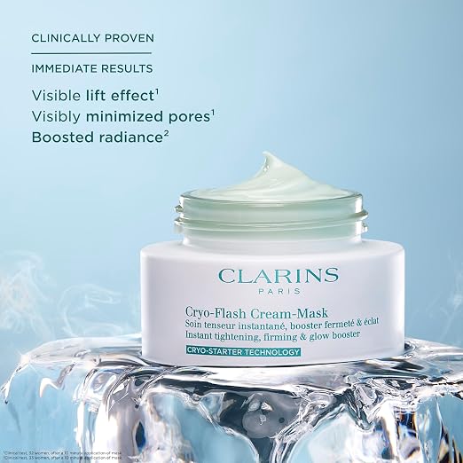 CLARINS Cryo-Flash Face Mask product packaging and jar or bottle view for radiance and lifted-looking skin