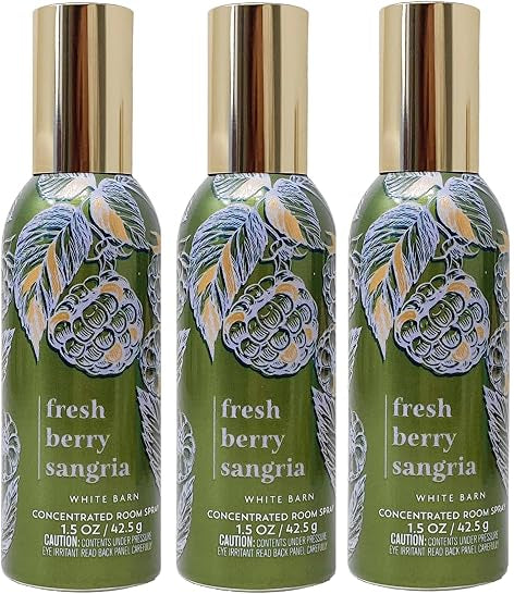 Fresh Berry Sangria Bath & Body Works Concentrated Room Spray 3 Pack