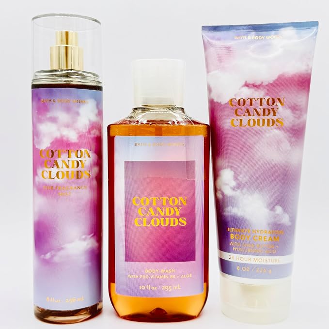 Bath & Body Works COTTON CANDY CLOUDS Body Care Set