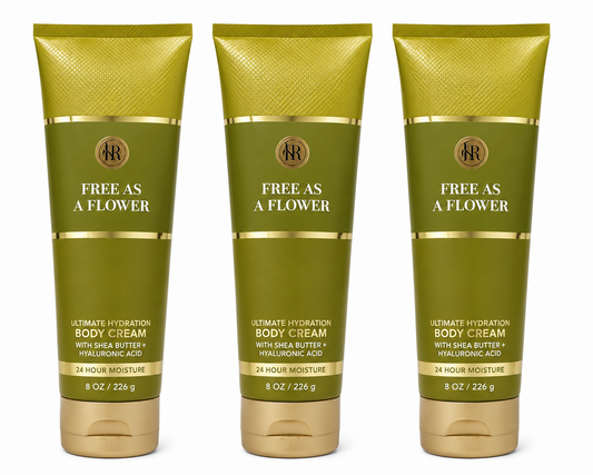 FREE AS A FLOWER Bath & Body Works Body Cream 3 Pack