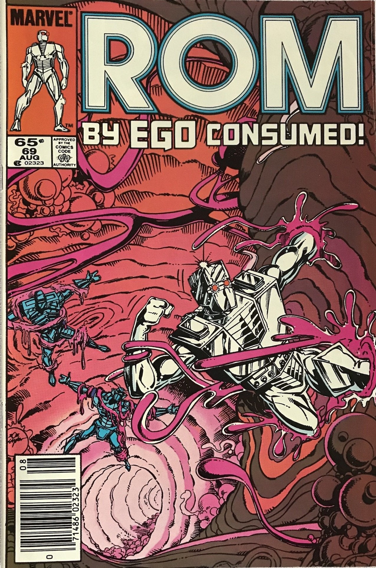 Front cover of ROM #69 — This World Alive!, published by Marvel Comics, mint condition ungraded collectible comic book, published in 1985.