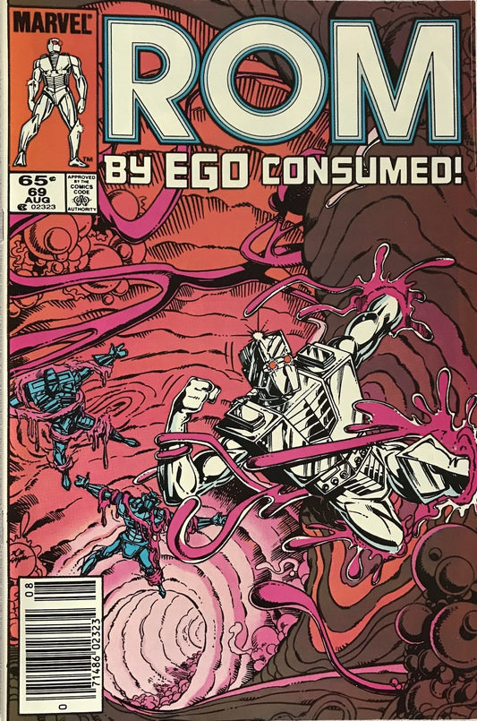 Front cover of ROM #69 — This World Alive!, published by Marvel Comics, mint condition ungraded collectible comic book, published in 1985.