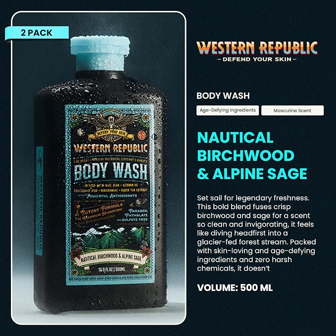 Western Republic Nautical Birchwood Body Wash 2-Pack - product image 3