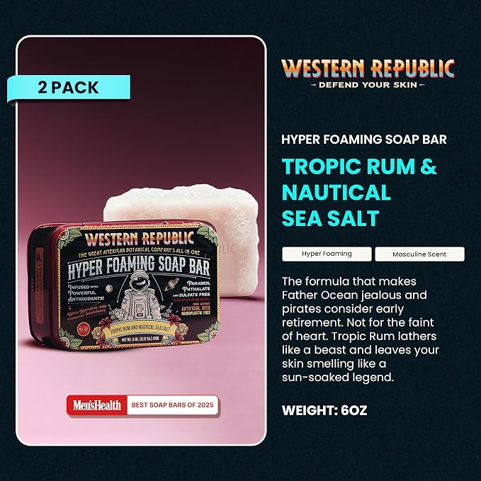 Western Republic Tropic Rum & Nautical Sea Salt Soap 2-Pack - product image 3