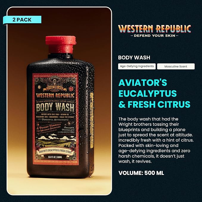 Western Republic Aviator’s Eucalyptus & Citrus Body Wash 2-Pack - product image 3