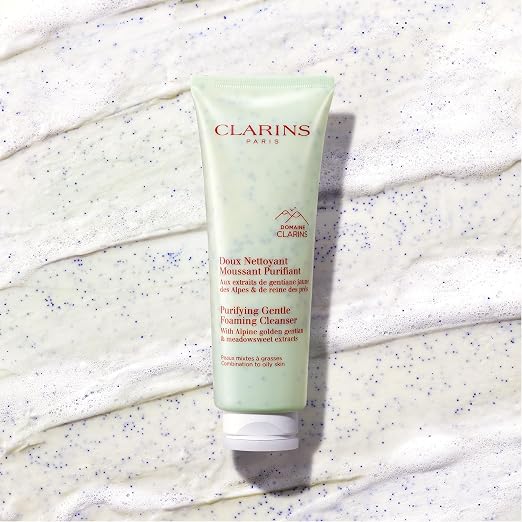CLARINS Purifying Gentle Foaming Cleanser ingredient or formula highlight image for a luxury facial cleansing routine