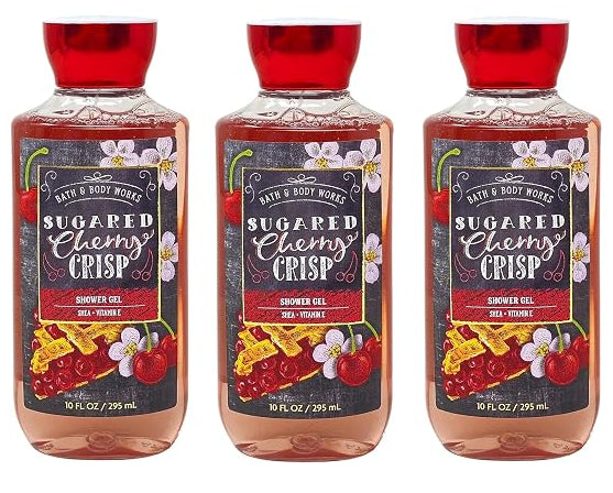 SUGARED CHERRY CRISP Bath & Body Works Shower Gel 3-Pack