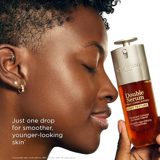 CLARINS Double Serum Light Texture additional skincare routine image for anti-aging hydration firmness and radiance