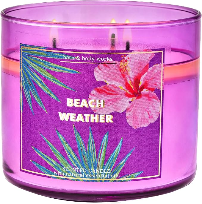 BEACH WEATHER Bath & Body Works 3 Wick Candle