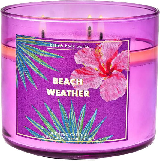 BEACH WEATHER Bath & Body Works 3 Wick Candle
