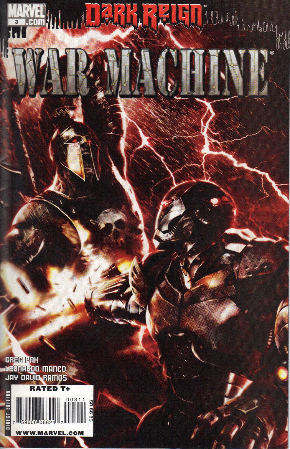Front cover of War Machine #3, published by Marvel Comics, 1994, mint condition ungraded collectible comic book
