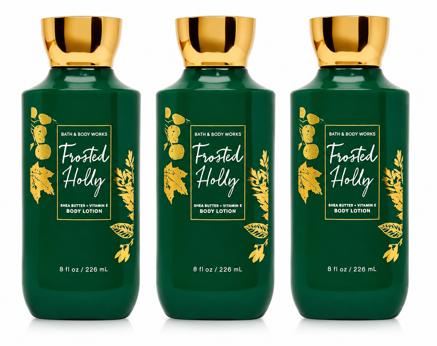 FROSTED HOLLY Bath & Body Works Body Lotion 3-Pack 