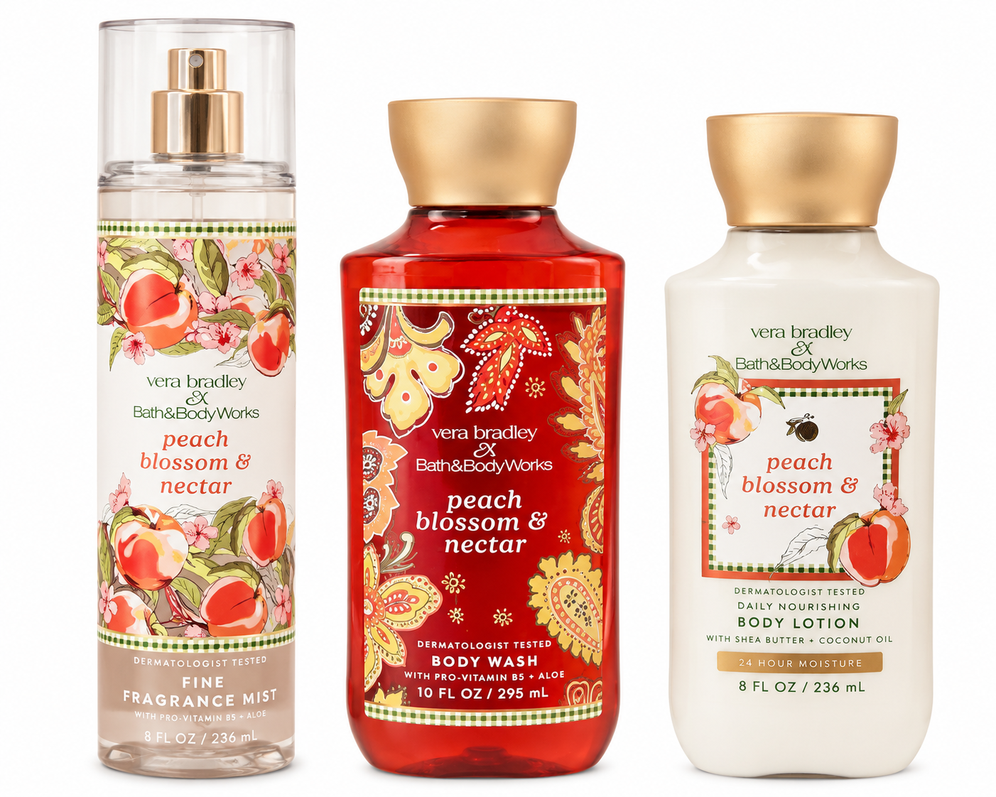PEACH BLOSSOM AND NECTAR Bath & Body Works 3 Steps