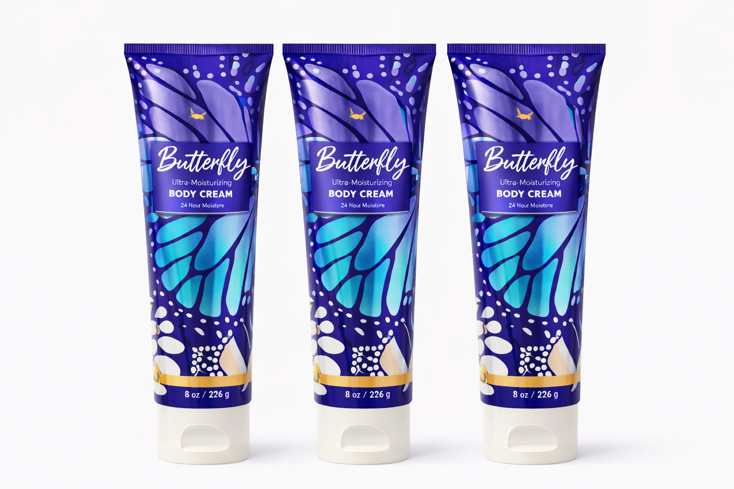 Butterfly Body Cream 8 Oz / 226 G (Pack Of 3) | Ultra Moisturizing