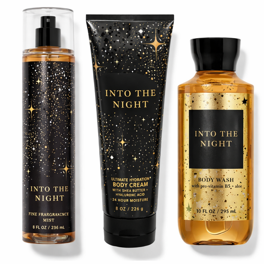 INTO THE NIGHT- 3 Steps Daily Body Care Set (Mist + Body Cream + Body Wash)