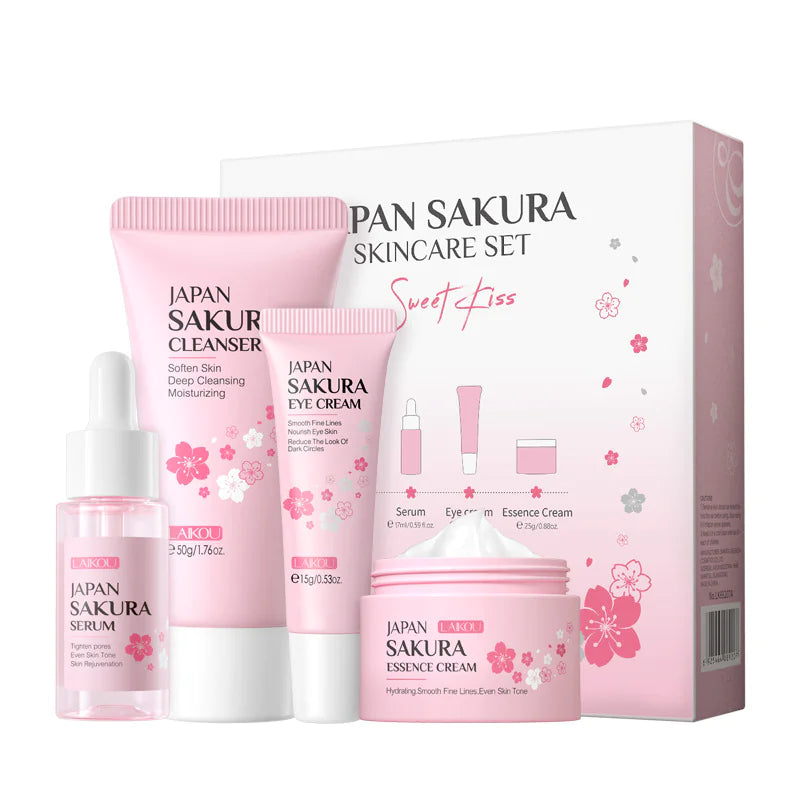 Sakura glow skincare routine set for hydration and radiant skin